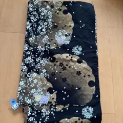 京都岡重ケイトウと青磁柄の浴衣単品 オレンジ 新品未使用タグ付き