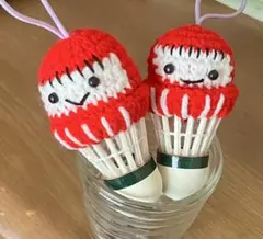 バドミントンあみぐるみシャトルキーホルダー（ダルマ、大、中セット）
