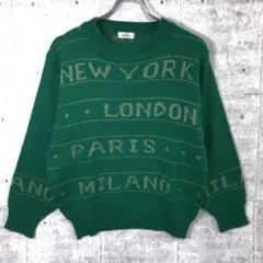 オールド レトロ ヴィンテージ 古着 都市名 ジャガード ニット セーター