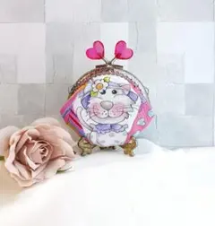 ロラライハリス　コインケース　アクセサリーケース　ハンドメイド　猫ちゃん