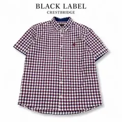 T947 美品 L ブラックレーベル シアサッカー チェック柄 シャツ メンズのサムネイル