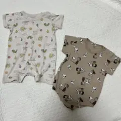 半袖ロンパース はらぺこあおむし スヌーピー 80cm