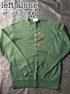 left alone スウェット 緑 刺繍 柄 keisuke sakai