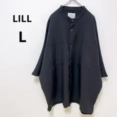 リル ブラック ボタンシャツ オーバーサイズ シンプル 無地 ナチュラル