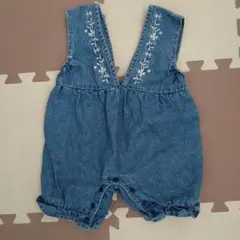 テータテート　刺繍　サロペット　80サイズ