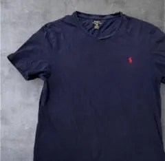 POLO RALPH LAUREN TシャツMネイビー ワンポイント ポニー刺繍
