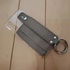 スマホケース リング付き グレージュ