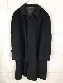 カシミヤ 100% 比翼ステンカラーコート ロングコート