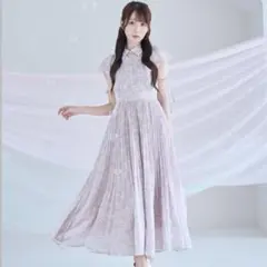 Rosé Muse pleats floral print dress pink - メルカリ