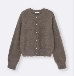 GU シャイニークルーネックカーディガンZ ブラウン Mサイズ