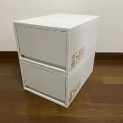 【生産終了】無印良品　ポリプロピレンケース　引出式　深型　ホワイトグレー　2個