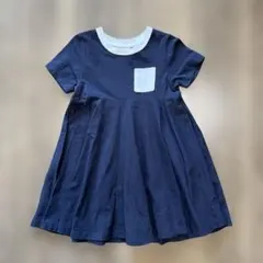 【3ans】Petit Bateau プチバトー　ネイビー ワンピース