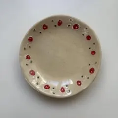 ハンドメイド 陶器 小花柄皿