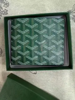 Goyard グリーン パターン 二つ折りカードケース