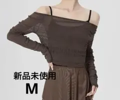 新品未使用　バレエ　薄手　トップス　コーヒー　茶　Mのサムネイル
