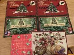 クリスマス　ミニランチョンマット　花柄ランチョンマット　ペーパーナプキンセット