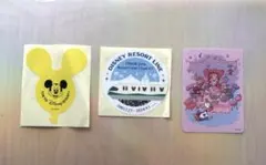 非売品　ディズニーリゾート、ディズニーリゾートラインステッカーとアリスカード