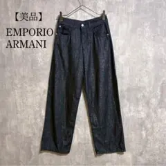 美品 EMPORIO ARMANI アルマーニ デニムパンツ ワイド ラメ 26のサムネイル