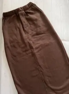Thevon ロングスカート スリット入り　ブラウン