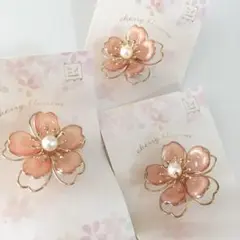 セット　ヘアカフ　ポニーフック　ヘアアクセサリー　花　ヘアアレンジ　新品　桜