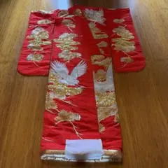 白無垢 鳳凰 花柄 刺繍 婚礼衣装裾にしつけ糸つき