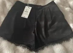 新品未使用 ZARA レーストリムバミューダパンツ Sサイズ