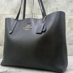 美品 コーチ アベニュー トートバッグ ビジネス A4 肩掛け ブラック レザー