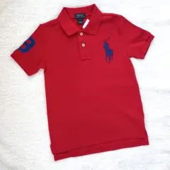 ◆新品 ラルフローレン キッズ ポロシャツ ビッグポニー 7/130 レッド◆