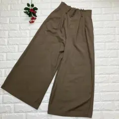 INGNI ワイドパンツ M 茶色 ハイウエスト ウエストゴム タック入り