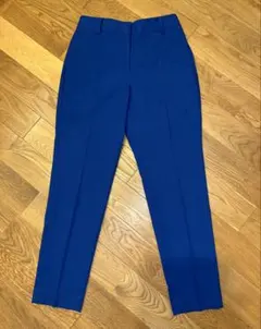 PLST リネンブレンドスティックパンツ　青