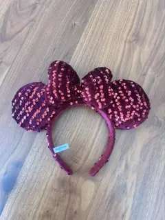 【ディズニー公式】ミニーマウスカチューシャ ワインレッド