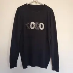 【新品】パール装飾付き黒長袖ニット