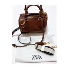 ZARA シティバッグ　ダークゴールデンブラウン
