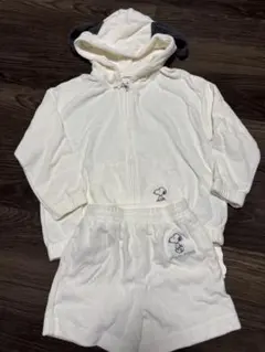 SNOOPYパイル パーカー＆ショートパンツ　キッズ　Sサイズ110-120