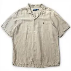 Polo Ralph Lauren リネン シルク 開襟 半袖シャツ XL
