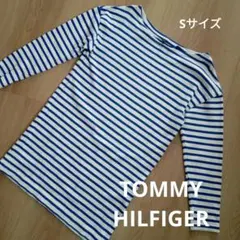 TOMMY HILFIGER ネイビーボーダーの綿100%カットソーチュニック