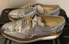 ZARAシルバー 厚底ローファー37のサムネイル