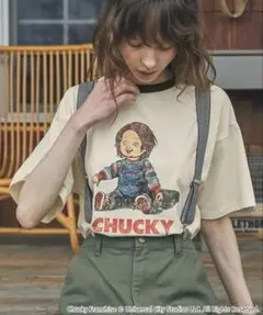チャッキー ヴィンテージ加工 グラフィックプリント半袖Ｔシャツ　セール　ユニバ