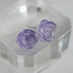 天然石 フローライト ピアス 114a シルバー S925 タンザナイトカラー