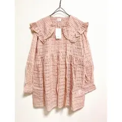 merry jenny 新品 ピンク シアーチェックミニワンピース