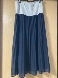 マタニティプリーツスカート ネイビー