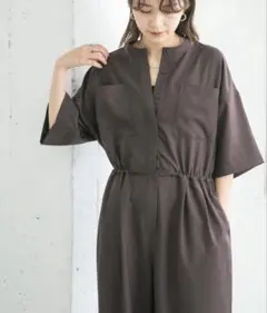 最終価格【美品】KBFコクーンWIDEジャンプスーツ　ブラウンのサムネイル
