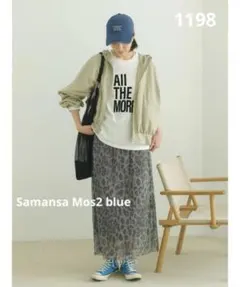 ま*品様 1198 Samansa Mos2 blue ラメプリーツアソート柄ス