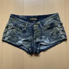 GALEO デニムショートパンツ 金属リング付き