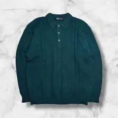 ［最終価格］ウール セーター ダークグリーン 古着 y2k カジュアル レトロ