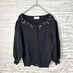 訳ありセール❣️ ロディスポット カーディガン 黒 M 上品　オフィス　通勤