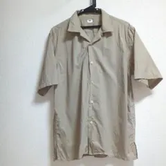 UNIQLO ユニクロオープンカラー半袖シャツ ベージュメンズ L