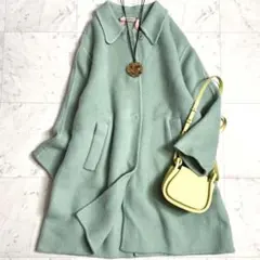 美品♪ N°21 21AW モヘヤウール シャギー バックスリット ロングコート