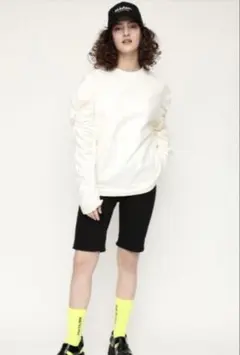 SLY 長袖GATHER SQUARE スリーブ ホワイト S