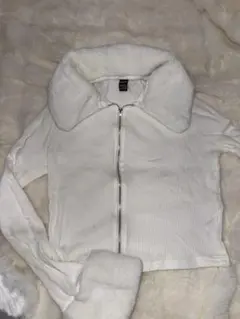 SHEIN ホワイト ニット ジャケット L